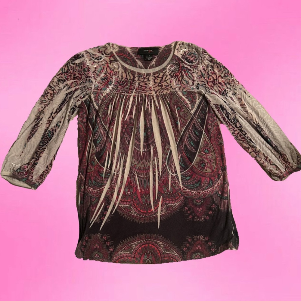 Boho 3/4 sleeve y2k top